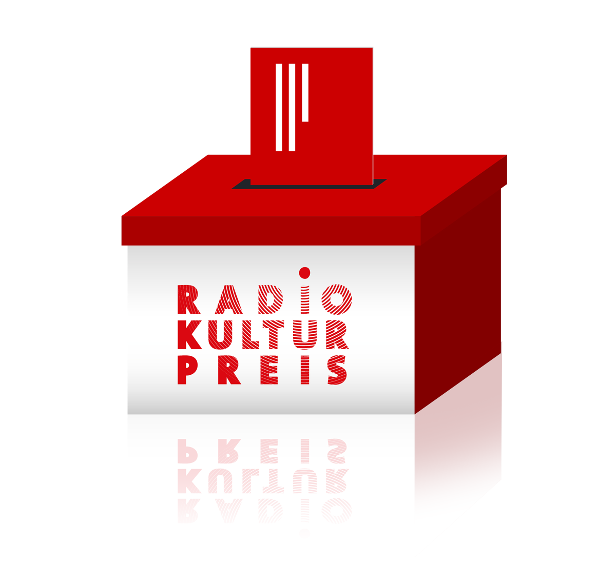 Illustration einer Wahlurne mit dem Logo des Radiokulturpreises