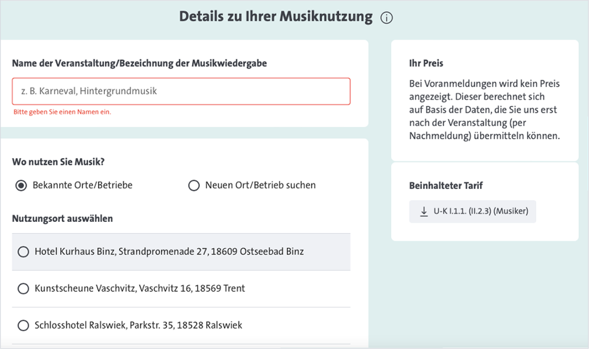 Nähere Details zur Veranstaltung im Preisrechner angeben.