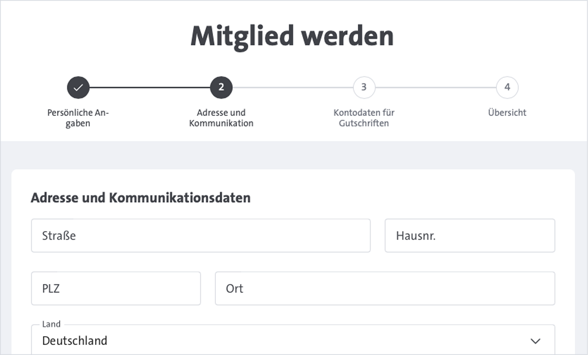 Adresse soll angegeben werden.