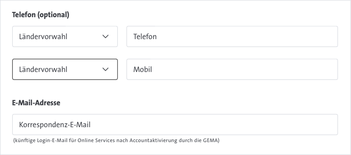 Hier können die Kommunikationsdaten eingefügt werden.