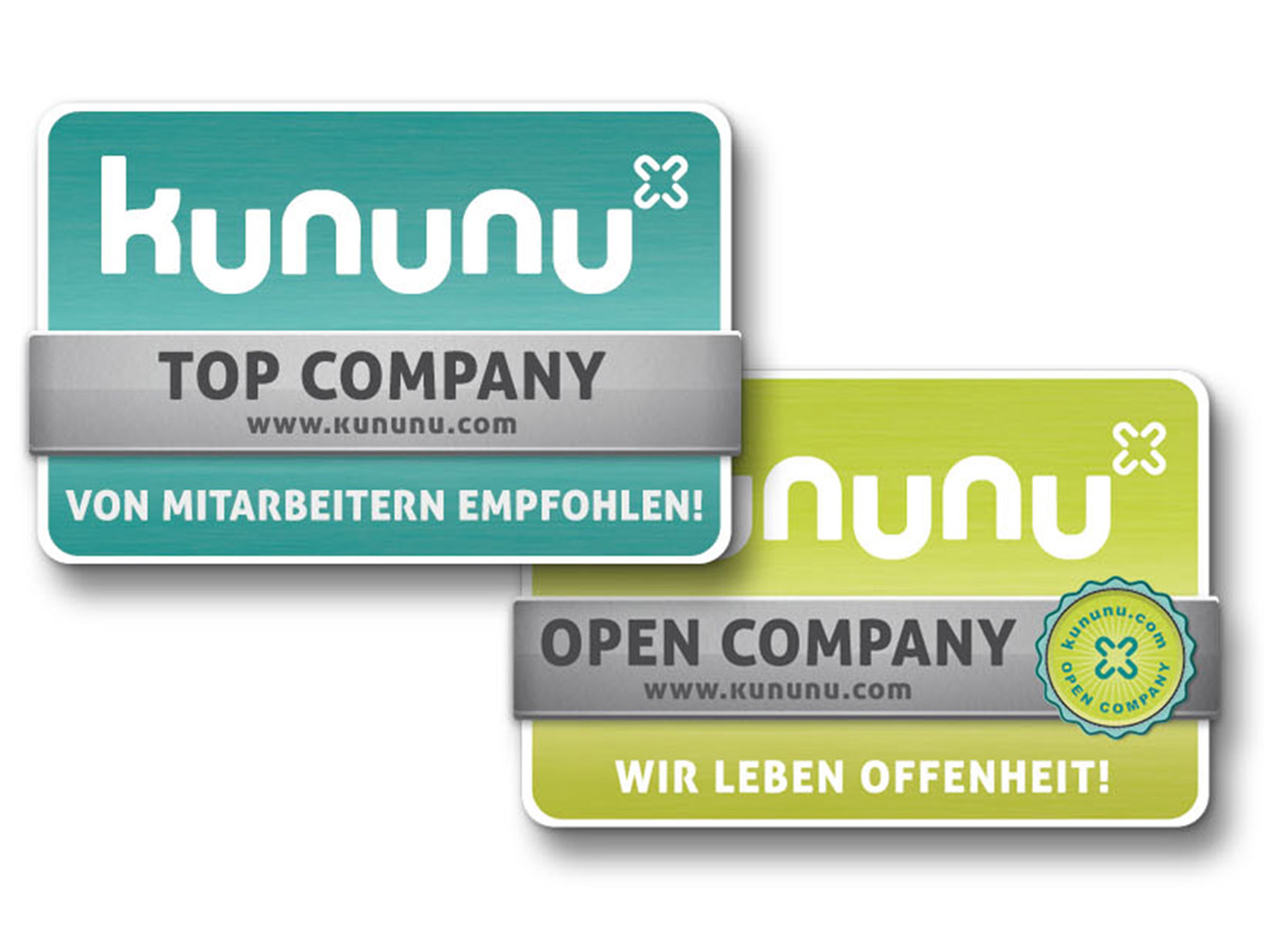 Kununu-Zertifikate Top Company und Open Company