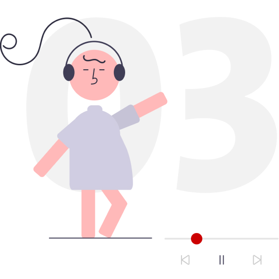 Illustration Schritt 3 Person mit Kopfhörern