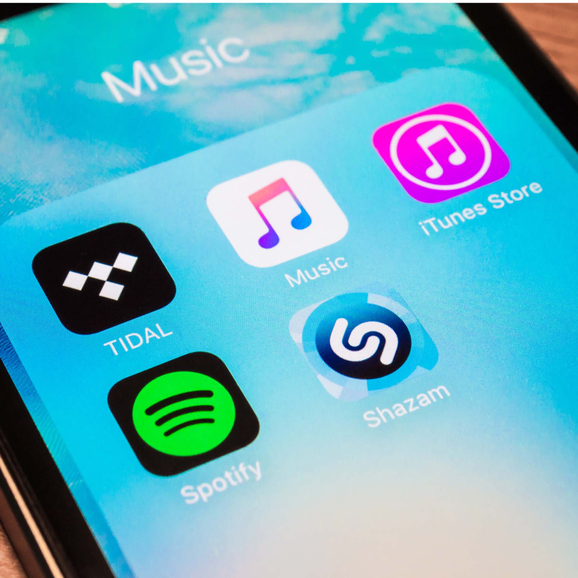 Iphone Ordner mit Music Apps